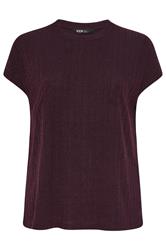 YOURS Curve Dark Purple Knitted T-Shirt