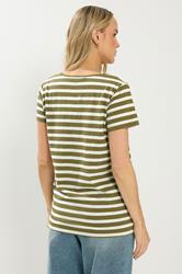 LTS Tall 2 PACK Coral Orange & Khaki Green Stripe Cotton T-Shirts | Long Tall Sally 5