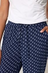 M&Co Navy Blue Dobby Cropped Trousers | M&Co 4
