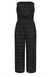 YOURS Plus Size Black Metallic Bandeau Wide Leg Jumpsuit | Yours Clothing 5