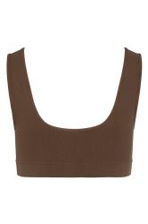 Plus Size Brown Seamless Padded Non-Wired Bralette | Yours Clothing 6