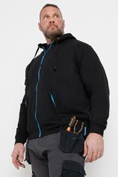 BadRhino Big & Tall Black Workwear Zip Through Hoodie | BadRhino 1