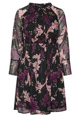 YOURS Curve Black Paisley Print Midi Dress