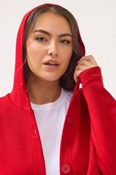 YOURS Plus Size Red Hooded Maxi Jacket | Yours Clothing 4