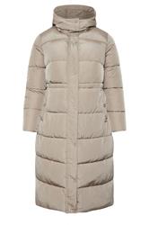 EVANS Curve Natural Brown Maxi Puffer Coat