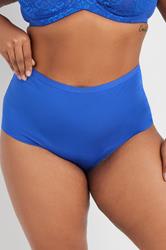 YOURSET 3 PACK Curve Plus Size Blue & White Lace Back High Waisted Knickers | Yours Clothing 2