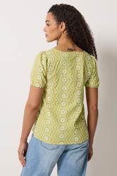 M&Co Green Floral Broderie Cotton Top | M&Co 4