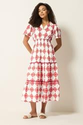 M&Co Ivory White Abstract Tile Print Maxi Dress | M&Co 3