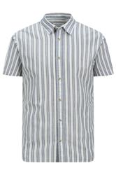 JACK & JONES Big & Tall White & Ensign Blue Striped Oxford Shirt | BadRhino 2