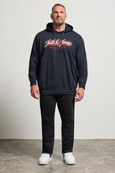 JACK & JONES Big & Tall Navy Blue Hoodie | BadRhino 1