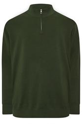 BadRhino Big & Tall Dark Green Milano Quarter Zip Jumper