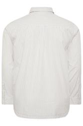 JACK & JONES Big & Tall White & Green Striped Poplin Shirt | BadRhino 4