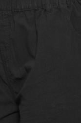 YOURS Plus Size Black Cool Cotton Wide Leg Trousers | Yours Clothing 4