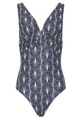 LTS Tall Women's Blue Fan Print Swimsuit | Long Tall Sally 6