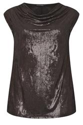 EVANS Curve Black Cowl Neck Top
