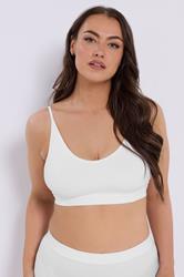 YOURSET 2 PACK Plus Size Black & White Seamless Padded Bralettes | Yours Clothing 2