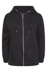YOURS Curve Black Essential Zip Through Hoodie