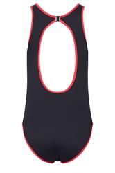 LTS Tall Women's Navy Blue & Red Ribbed Sporty Swimsuit | Long Tall Sally 6