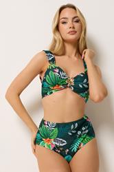 M&Co Green Tropical Print Bikini Top | M&Co 3