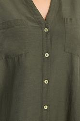 YOURS Plus Size Khaki Green Short Sleeve Linen Shirt | Yours Clothing 5