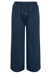 YOURS Curve Navy Blue Wide Leg Joggers