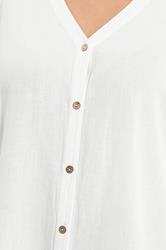 YOURS Plus Size White Button Through Blouse | Yours Clothing 4