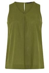 EVANS Curve Green Linen Vest Top
