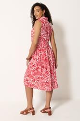 M&Co Red and White Abstract Printed Sleeveless Shirt Dress | M&Co 4