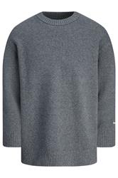 JACK & JONES Big & Tall Dark Grey Crew Neck Knit Jumper