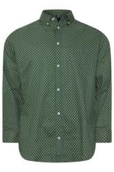 BadRhino Big & Tall Green Geometric Print Party Shirt