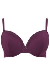 YOURSET 3 PACK Plus Size Purple & Pink Lace Trim Padded T-Shirt Bras | Yours Clothing 13