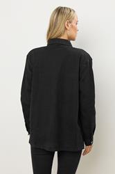 LTS Tall Black Denim Mid Wash Cotton Shirt | Long Tall Sally 4