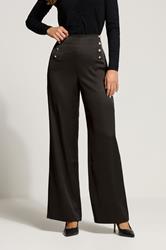 LTS Tall Black Military Button Detail Trousers | Long Tall Sally 1