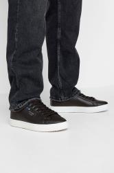 JACK & JONES Big & Tall Dark Grey PU Lace Up Trainers | BadRhino 3