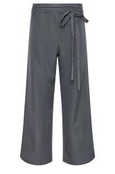 PixieGirl Petite Women's Grey Double Wrap Belted Wide Leg Trousers | PixieGirl 5