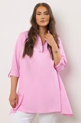 EVANS Plus Size Pink Overhead Shirt | Evans 3