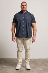 BadRhino Big & Tall Navy Poplin Short Sleeve Shirt | BadRhino 1