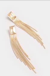 Gold Tone Tassel Earrings | Yours Clothing 2