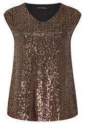 EVANS Curve Gold Sequin Embellished Vest Top
