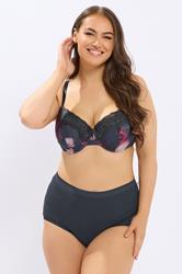 YOURSET 2 PACK Plus Size Navy Blue Floral Print T-Shirt Bras | Yours Clothing 4
