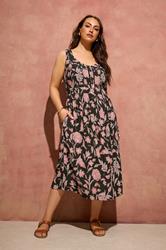 EVANS Plus Size Rust Brown Print Sundress | Evans 3