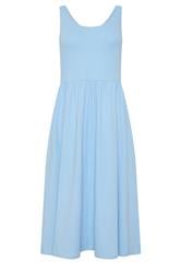 M&Co Petite Light Blue Sleeveless Cotton Midi Dress