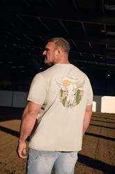 BadRhino Big & Tall Natural Brown Cow Skull Graphic T-Shirt | BadRhino 3