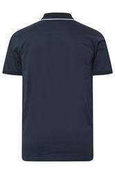 BadRhino Big & Tall Navy Blue Cut & Sew Tipped Polo Shirt | BadRhino 7