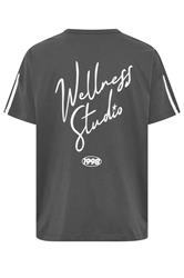 YOURS ACTIVE Plus Size Charcoal Grey 'Wellness Studio' T-Shirt | Yours Clothing 2