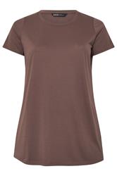 YOURS Curve Chocolate Brown Core T-Shirt
