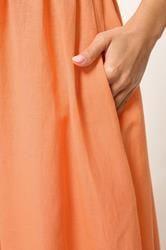 PixieGirl Petite Women's Orange Linen Strappy Midi Dress | PixieGirl 5