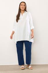 EVANS Plus Size White Overhead Shirt | Evans 1