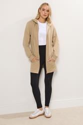 LTS Tall Women's Natural Brown Cotton Longline Hoodie | Long Tall Sally 1