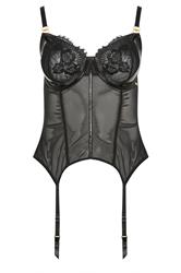 YOURS Plus Size Black Non-Padded Lace Basque | Yours Clothing 5